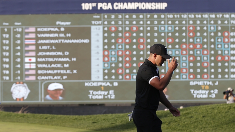 Brooks Koepka leads by seven strokes heading into the final round at Bethpage