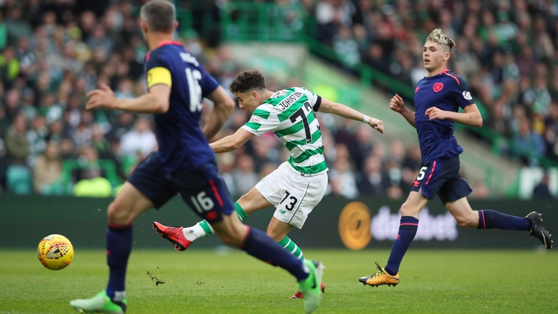 Mikey Johnston scores Celtic's second goal