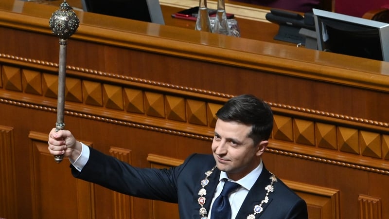 Comedian Volodymyr Zelensky has previously played a president on television