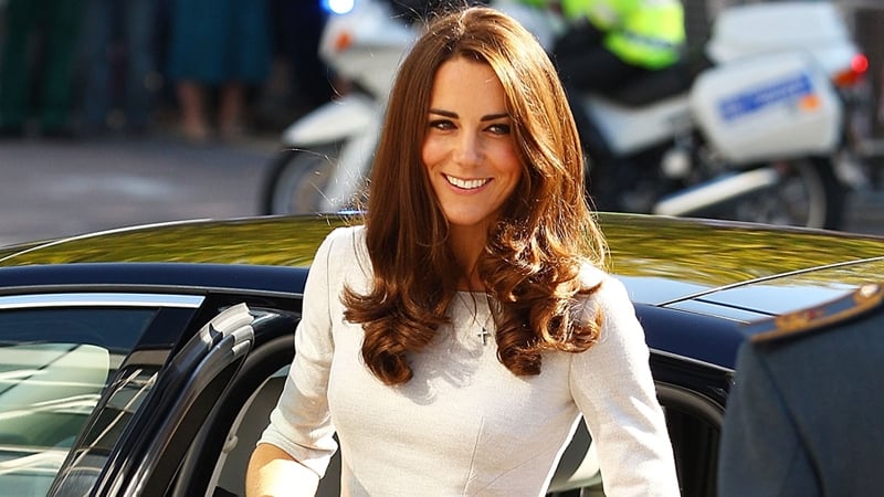 Kate in 2019 with her typical curly blow-dry