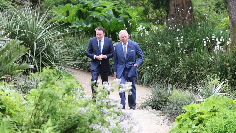 Prince Charles (R) was taken on a tour of the National Botanic Gardens by Head Gardener Seamus O'Brien