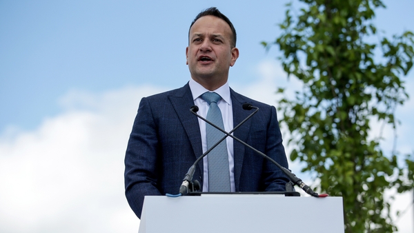 An Taoiseach Leo Varadkar speaking at the Curragh