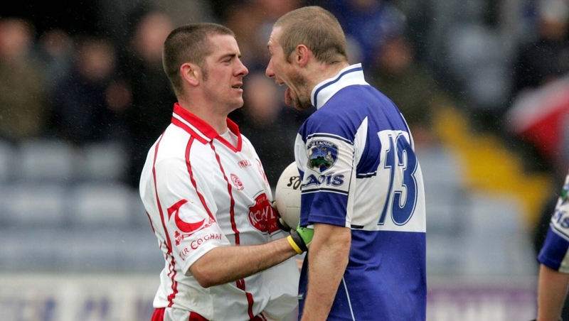 Laois' Billy Sheehan has a few words with Philip Jordan on that day in 2006