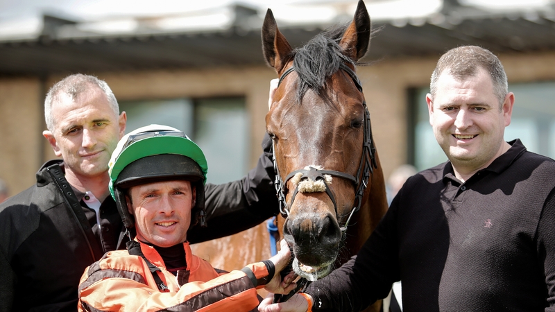 Rory Cleary with Hathiq after winning The Curragh