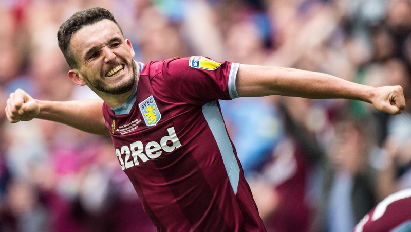 John McGinn celebrates his crucial goal for Aston Villa