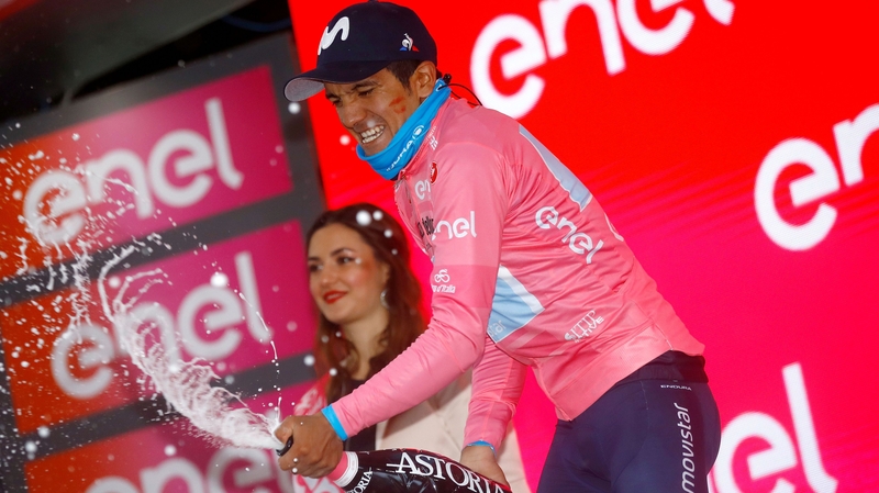 Team Movistar rider Ecuador's Richard Carapaz