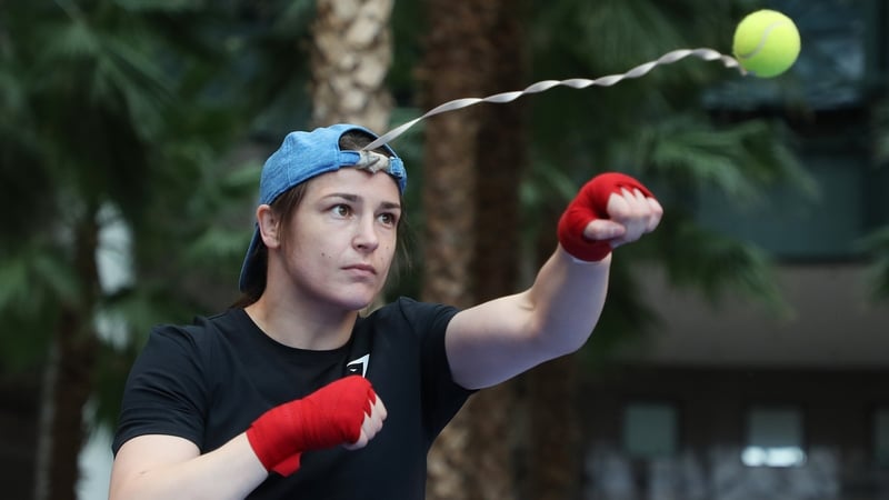 Katie Taylor during her public workout on Tuesday