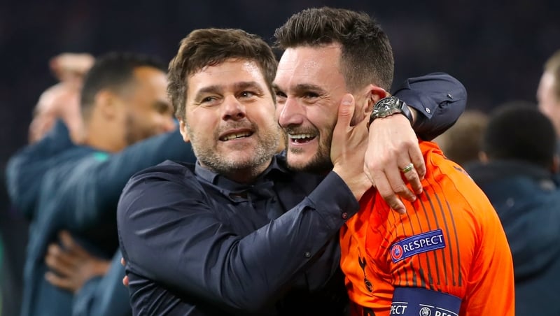 Pochettino and Lloris celebrate Spurs' incredible comeback win over Ajax