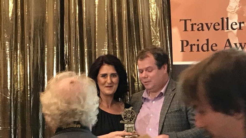 One of the award winners, Minnie Connors from Wexford, accepts her award