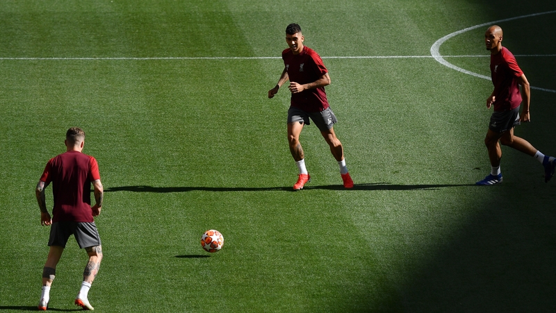 Roberto Firmino in training on Friday