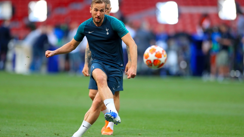 Harry Kane during a training session at the Estadio Metropolitano