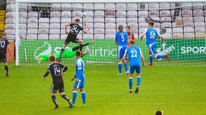Bohemians' Ryan Swan scores a goal