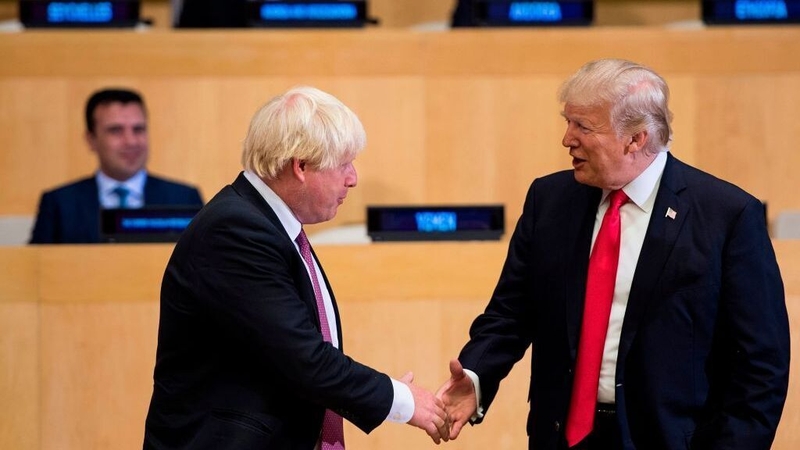 Boris Johnson (L) and Donald Trump pictured in New York in 2017