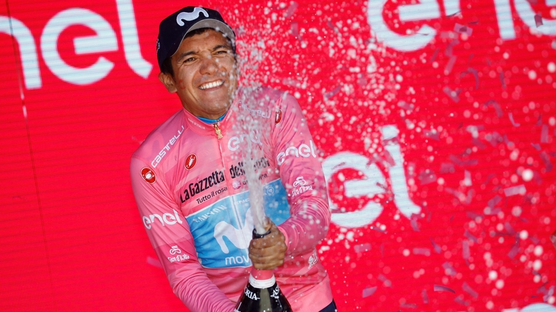 Team Movistar rider Ecuador's Richard Carapaz