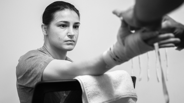 Katie Taylor has her hands wrapped