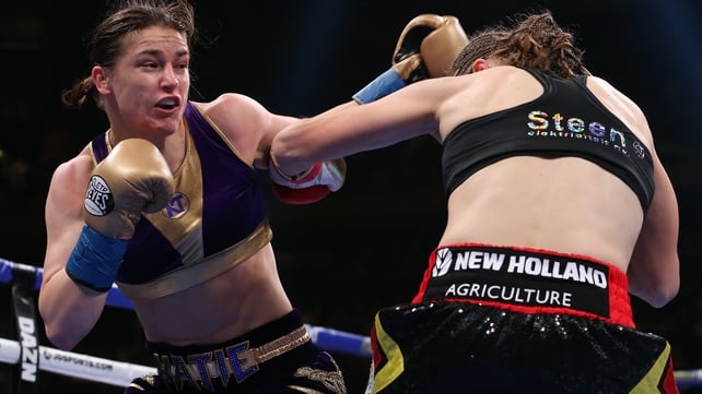 Katie Taylor in action against Delfine Persoon