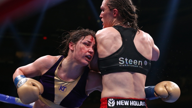 Katie Taylor in action against Delfine Persoon