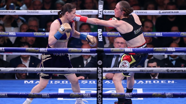 Katie Taylor in action against Delfine Persoon