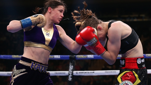 Katie Taylor in action against Delfine Persoon