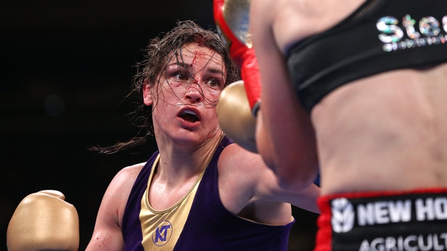 Katie Taylor in action against Delfine Persoon