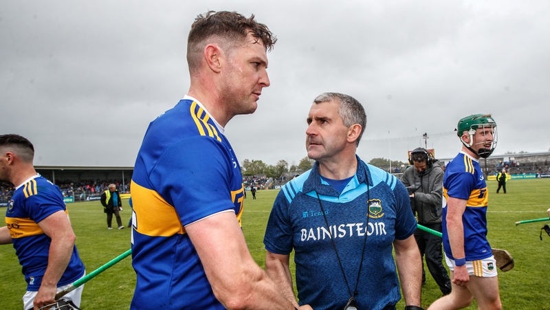Liam Sheedy congratulates Seamus Callanan after the game