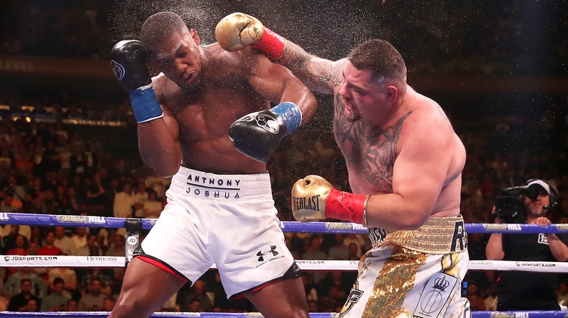 Andy Ruiz Jr (R) inflicted Anthony Joshua's first career defeat