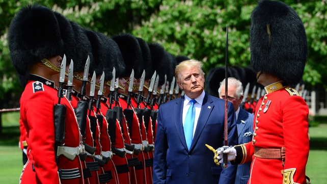 Donald Trump inspected the guard of honour - Nijmegen Company Grenadier Guards under the command of Major Hamish Hardy