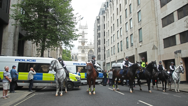 Security was tight around the English capital