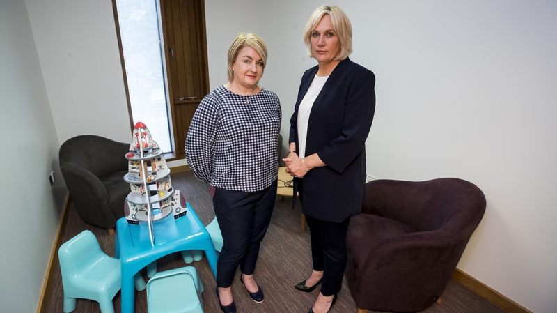 Gail Jackson (L) Service Manager for The Rowan with Detective Chief Superintendent Paula Hilman