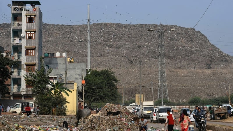The rubbish mountain is rising around 10m a year