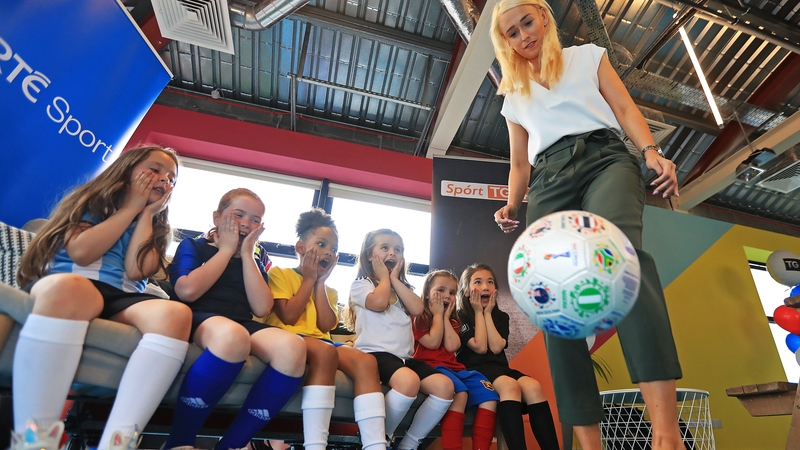 Roche showing off her skills at the launch