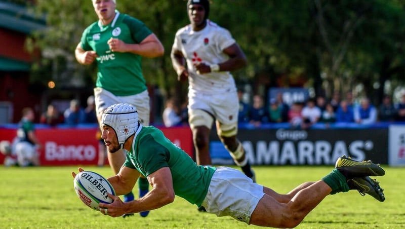 Ireland U20 full-back Iwan Hughes in action against England in Santa Fe