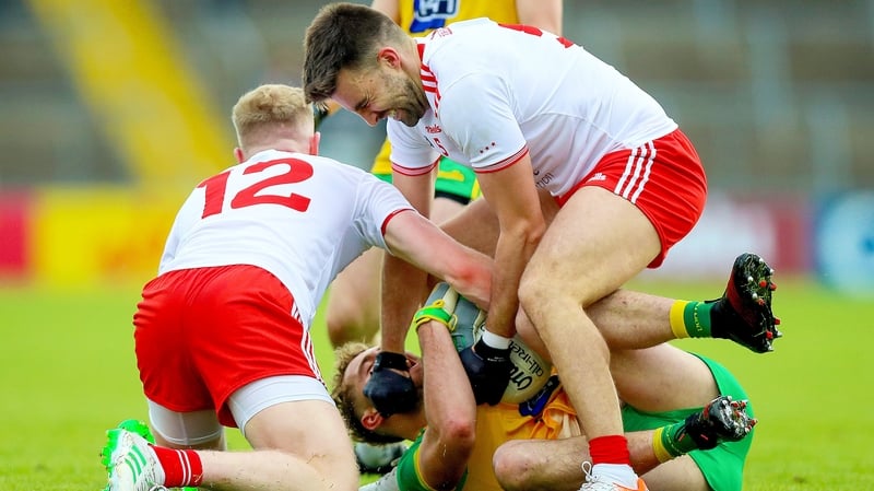 A shot of the incident involving Tiernan McCann and Stephen McMenamin