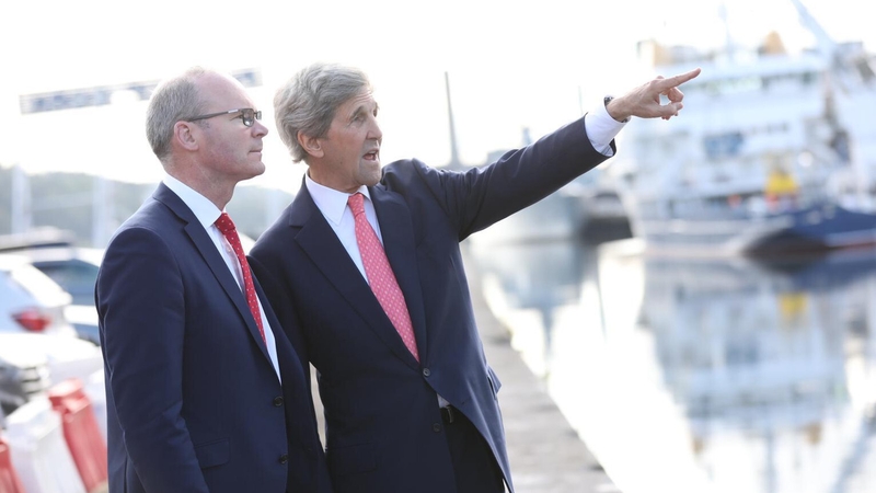 Simon Coveney (L) and John Kerry are at an Ocean Wealth Summit in Cork