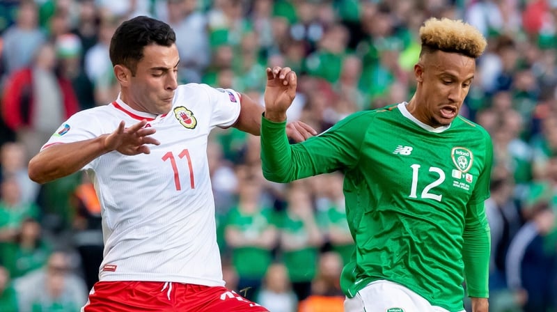 Callum Robinson in action against Gibraltar