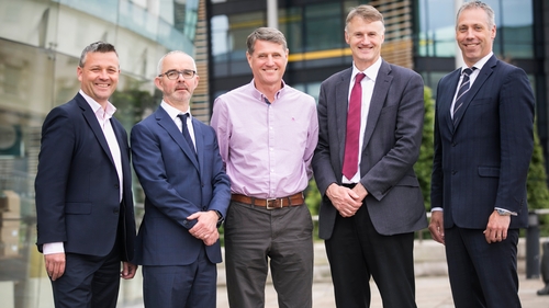 Kernel Capital's Allen Martin, Stuart Harvey, Datactics CEO; Mick Foster, Datactics COO; William McCulla, Director Corporate Finance, Invest NI & Gavin Kennedy, Head of Business Banking NI, Bank of Ireland UK.
