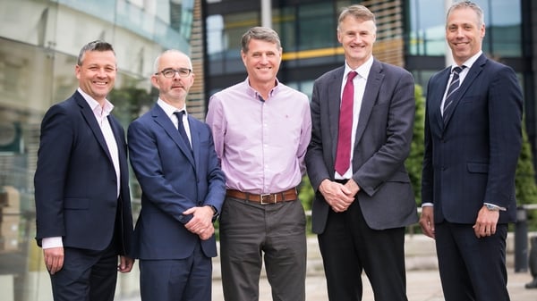 Kernel Capital's Allen Martin, Stuart Harvey, Datactics CEO; Mick Foster, Datactics COO; William McCulla, Director Corporate Finance, Invest NI & Gavin Kennedy, Head of Business Banking NI, Bank of Ireland UK.
