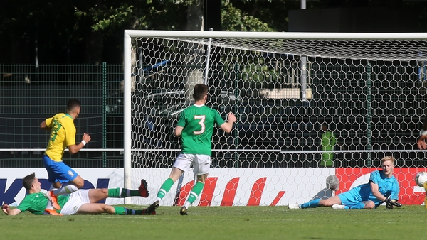 Brazil's Paulinho breaks the deadlock against the Republic of Ireland