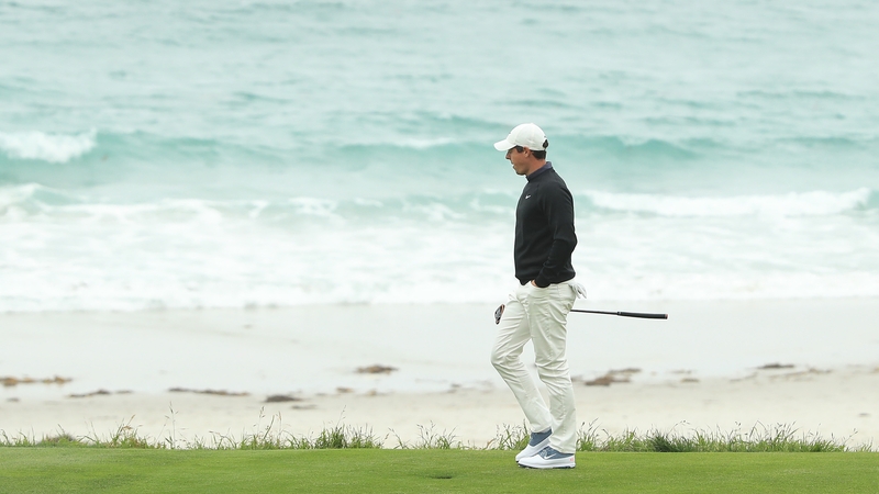 Rory McIlroy takes a wee dander down by the Pacific Ocean on the majestic Pebble Beach course