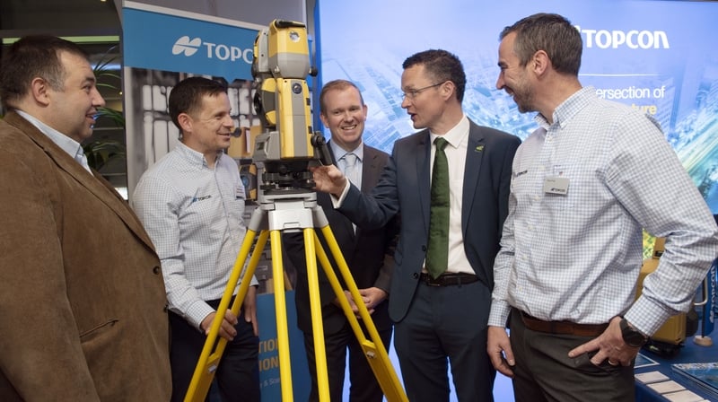 Mark Fagan, Topcon, Declan Byrne, Topcon, Sean Downey, Director, Specialist Contracting, CIF, Patrick O'Donovan, Minister of State, Department of Finance and Department of Public Expenditure and Reform and Karol Friel, Topcon