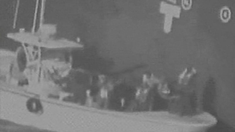 The US says the video shows Iranian forces removing an unexploded mine