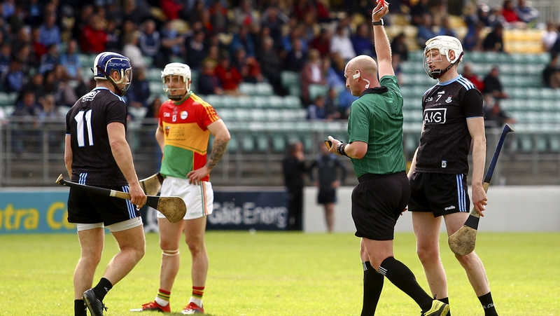 Shane Barrett (right) is shown red