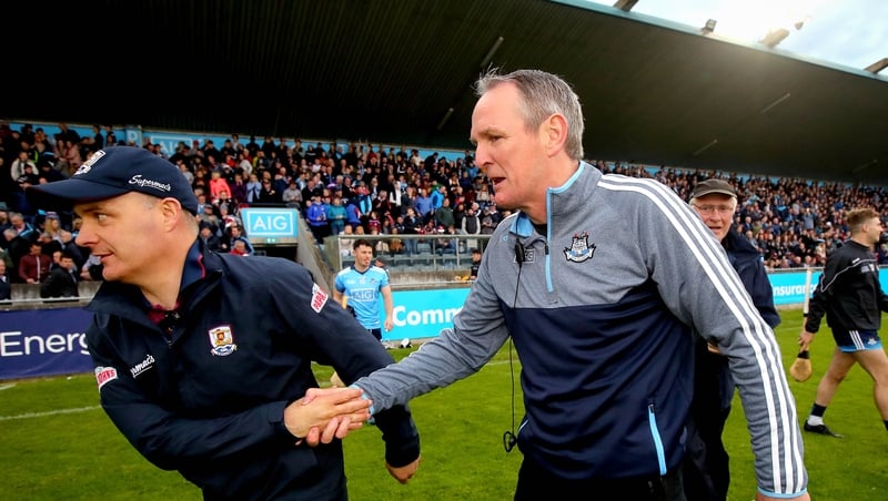 Kenny's takes Michael Donoghue's congratulations after the game