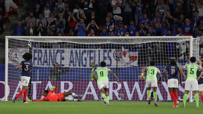 Wendie Renard of France missed a penalty that was subsequently retaken