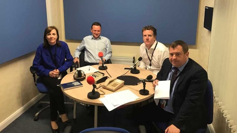Edel McAllister, David Murphy, Paul Cunningham and Conor McMorrow at Your Politics HQ