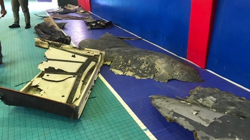Iranian state television showed the damage caused to the drone