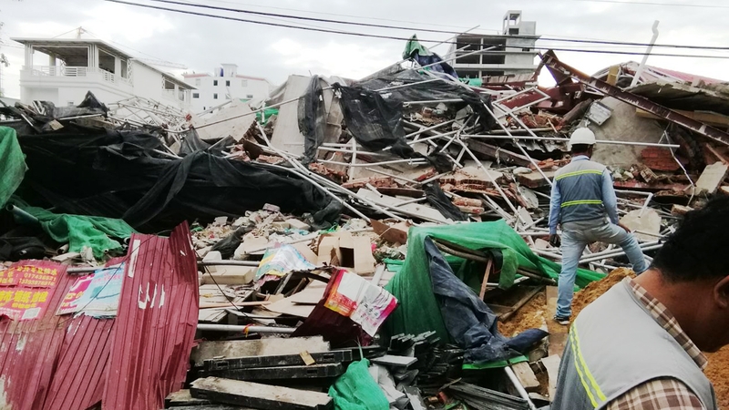 The seven-storey building in the beach town of Sihanoukville collapsed with workers inside
