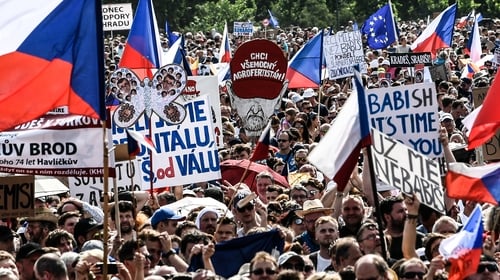 The protest was the largest in the country since the fall of communism in 1989