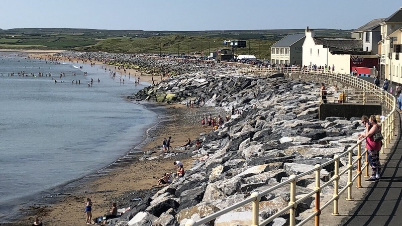 Crowds flocked to enjoy the sun, sea and sand in Lahinch, Co Clare