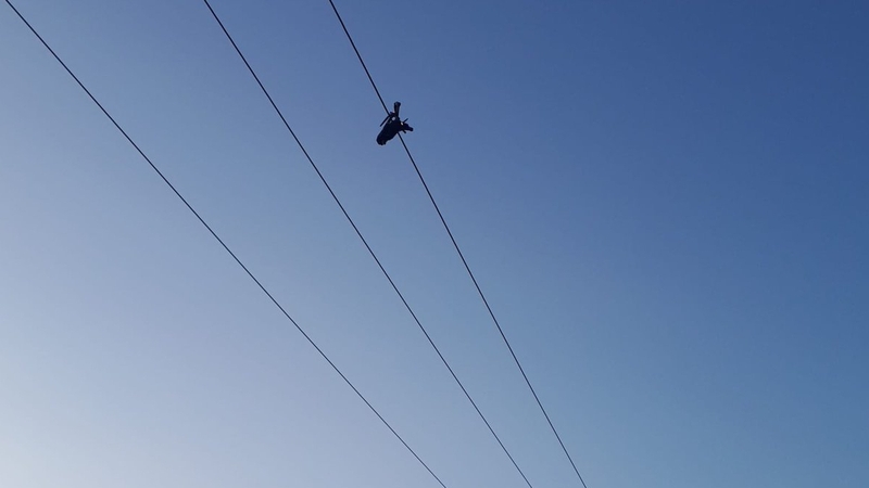 The injured man suffered burns and was attended to by paramedics (Pictures: Dublin Fire Brigade)